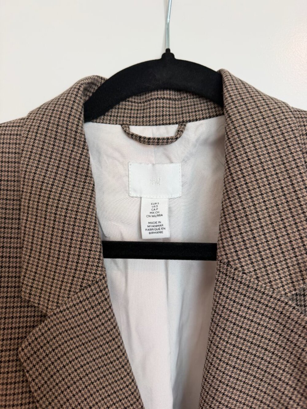 H&M Oversized Check Blazer | Brown Plaid | Size Small - Picture 3 of 3